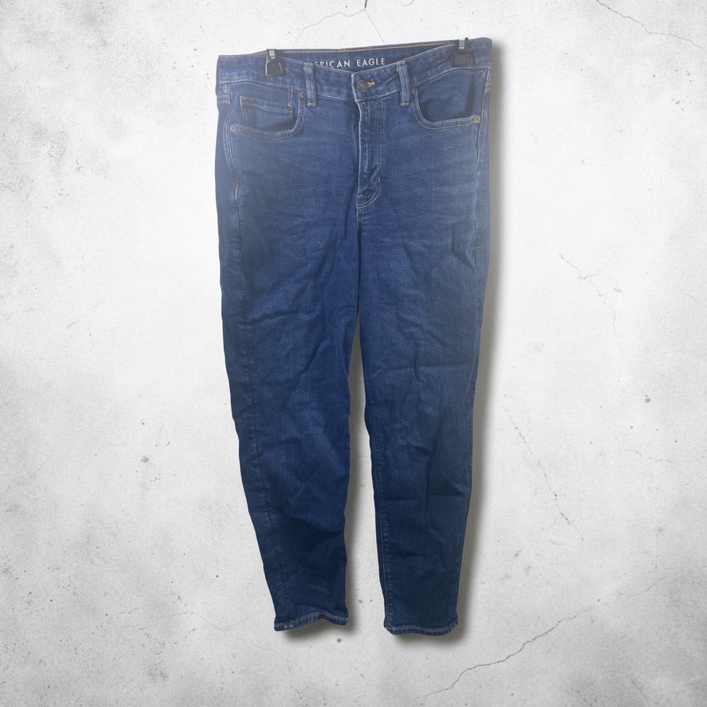 American Eagle High Waisted Skinny Jeans Dark Wash Stretch Size 12 Long